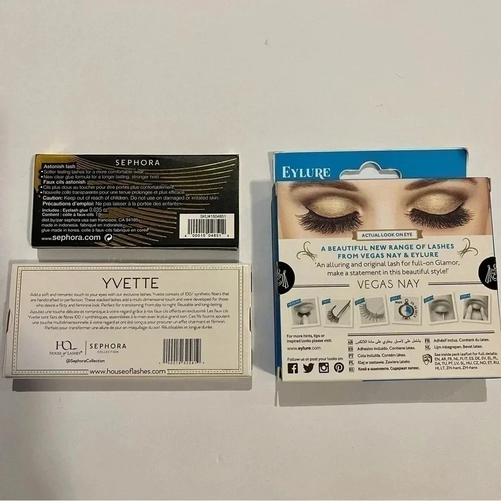 Bundle of false lashes. All new in box, never used or opened. Six pairs.